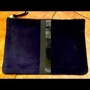 Clare V Black and Navy Clutch